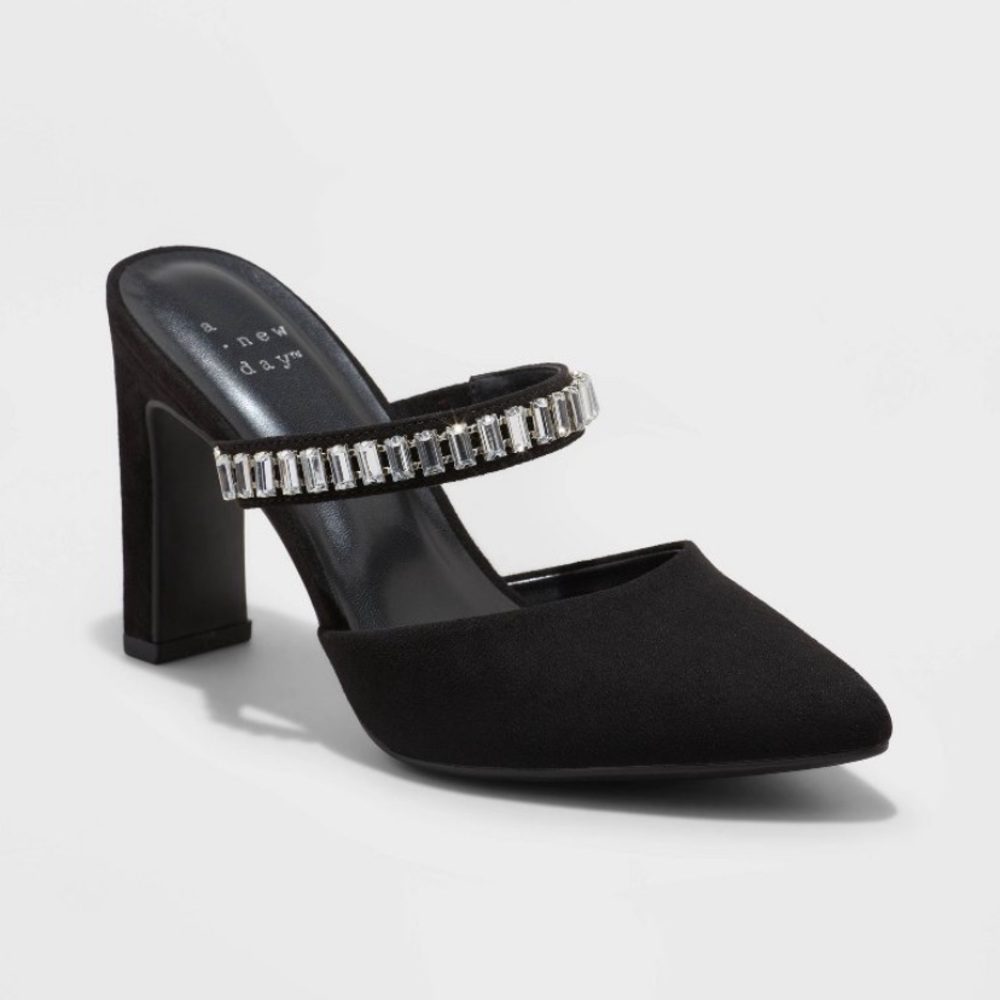 Crystal strap heels